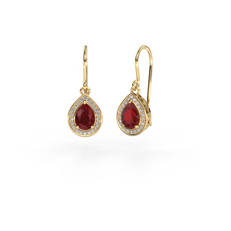 Drop earrings Beverlee 1 585 gold ruby 7x5 mm