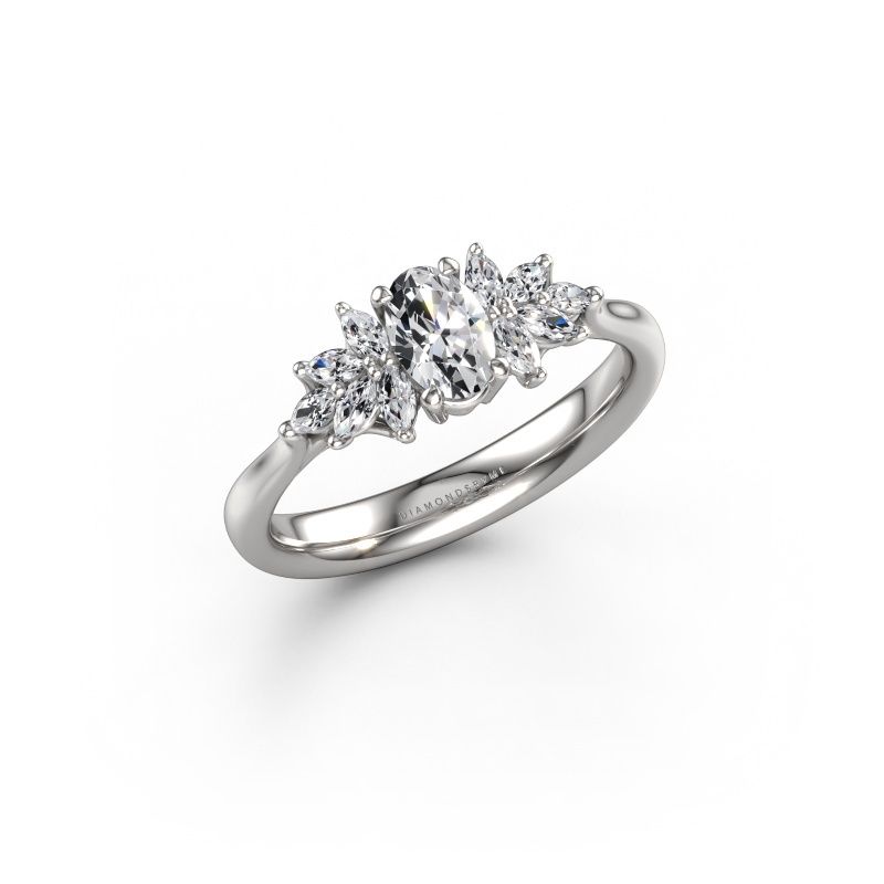 Bague de fiançailles Fiona OVL 950 platine diamant 0.65 crt
