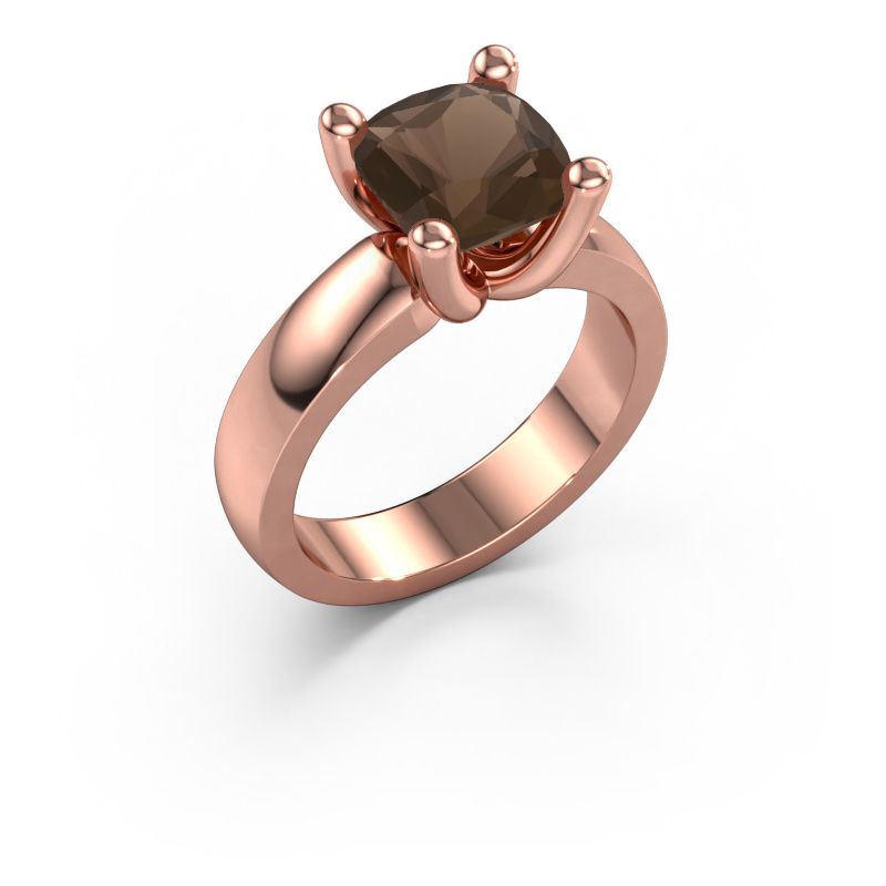 Bague Clelia CUS 585 or rose quartz fumé 8 mm
