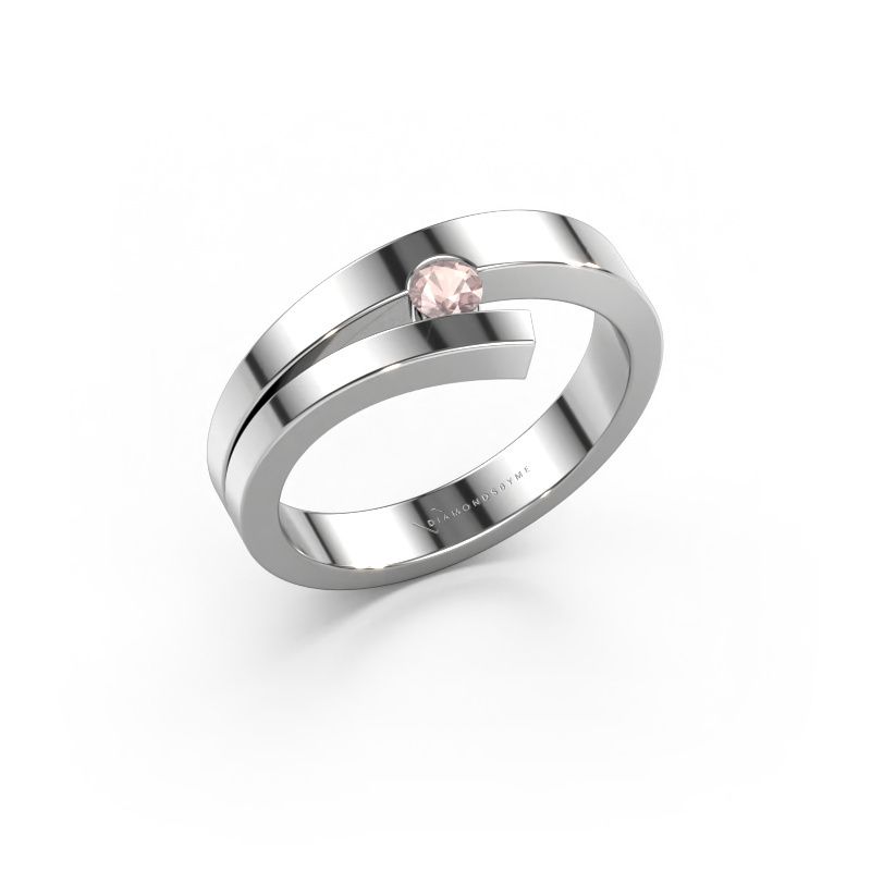 Ring Rosario 585 white gold morganite champagne 3 mm