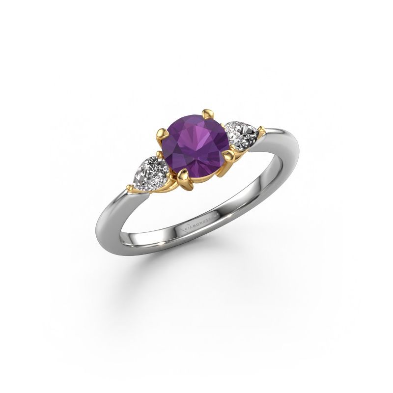 Verlobungsring Chanou RND 585 Weißgold Amethyst 6 mm