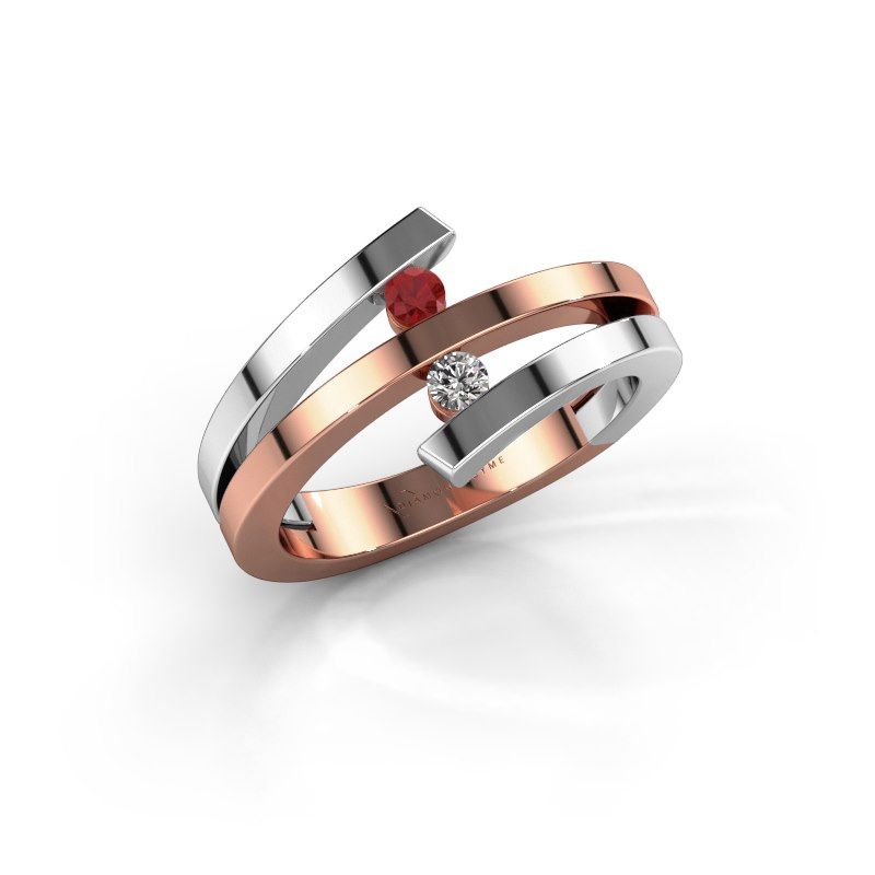Image de Bague Synthia<br/>585 or rose<br/>Rubis 2.5 mm