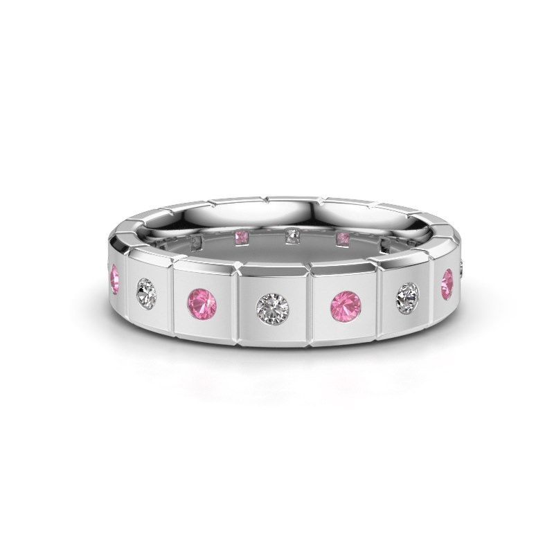 Image of Weddings ring WH2055L15DP<br/>950 platinum ±5x2.4 mm<br/>Pink sapphire