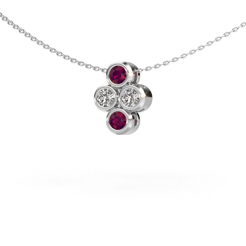 Pendentif Judi 585 or blanc rhodolite 3.4 mm