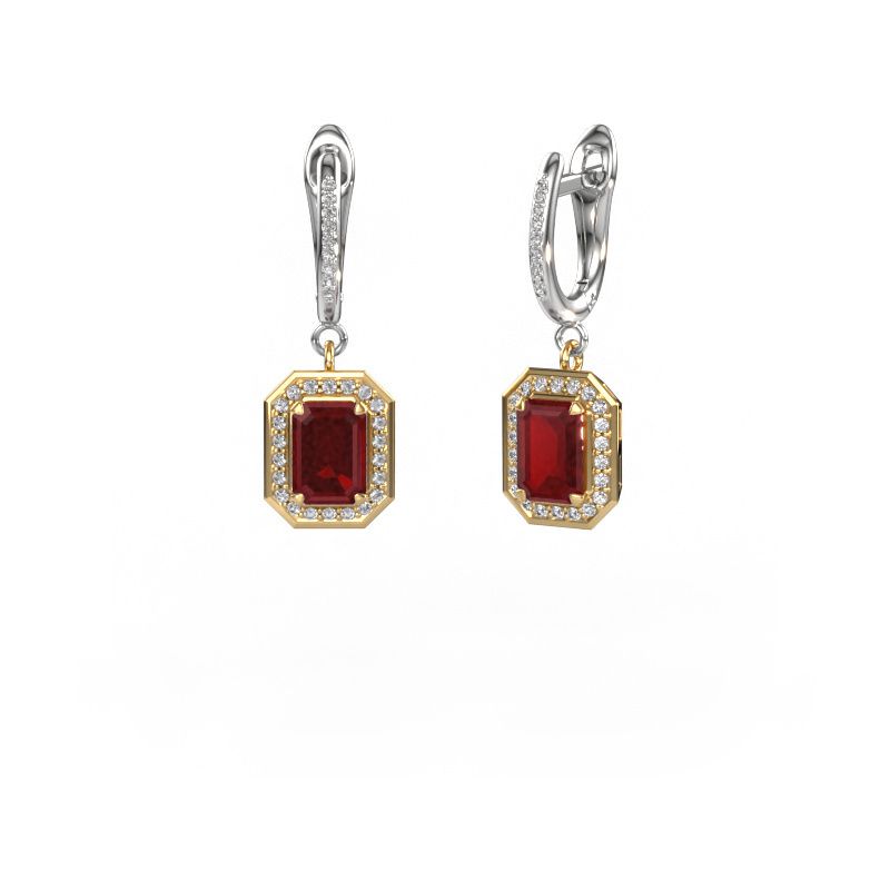 Pendants d'oreilles Dodie 2 585 or jaune rubis 6.5x4.5 mm