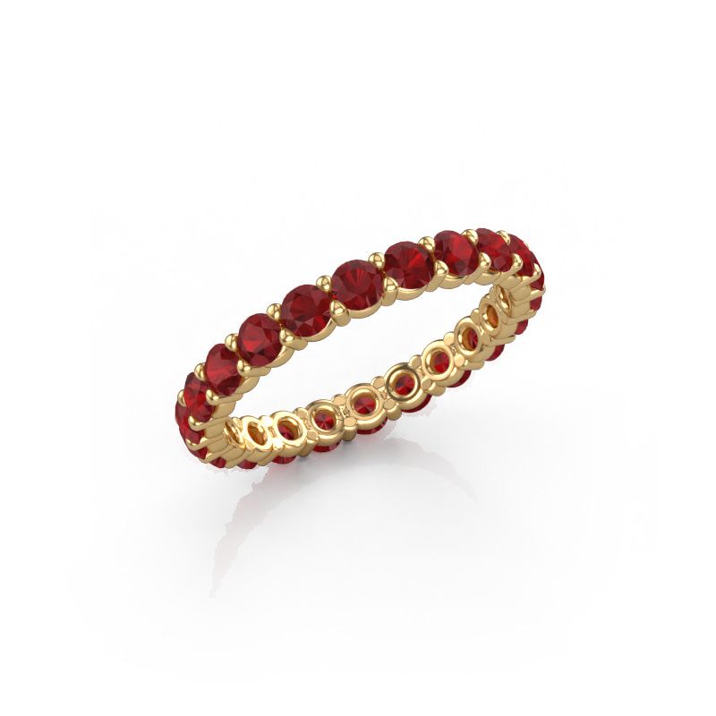 Aanschuifring Heddy rnd 2.7 585 goud robijn 2.7 mm