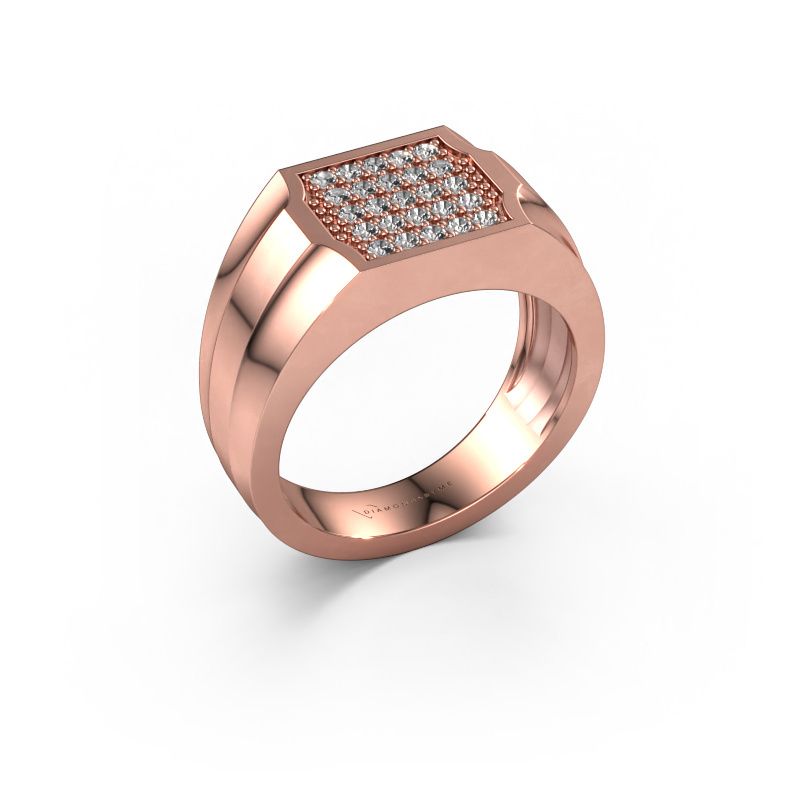 Men's ring Job 585 rose gold diamond 0.375 crt