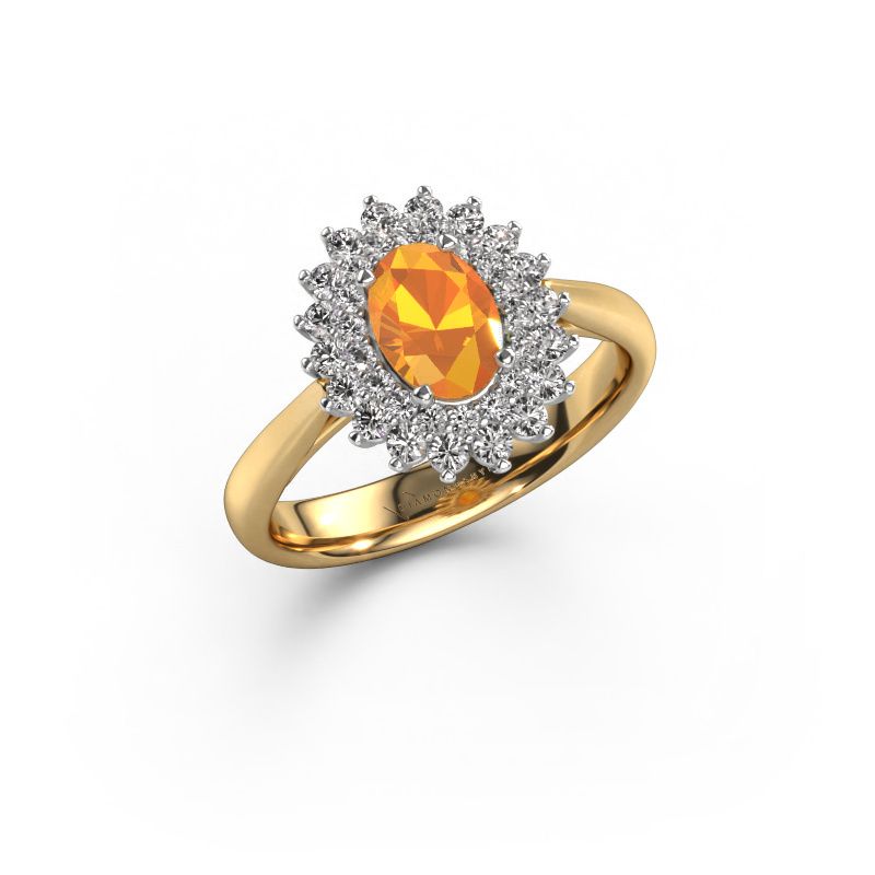 Engagement ring Alina 1 585 gold citrin 7x5 mm