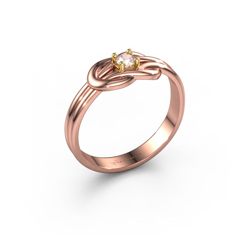 Ring Marina 585 rose gold morganite champagne 3 mm