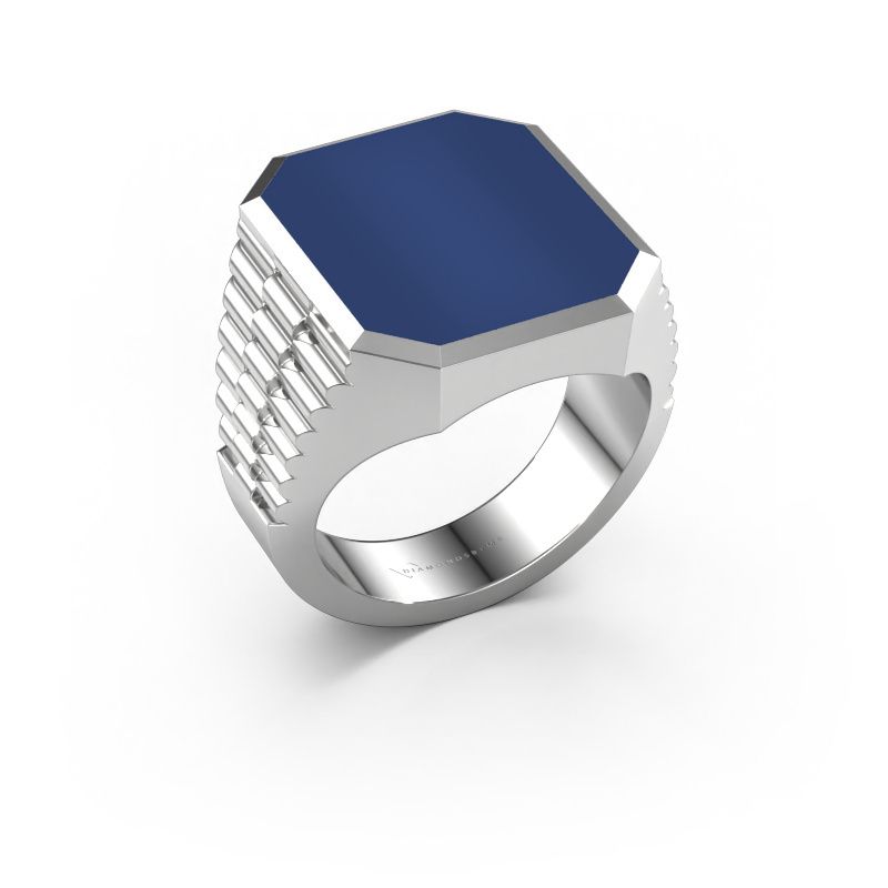 Signet ring Brent 5 950 platinum lapis 18x15 mm