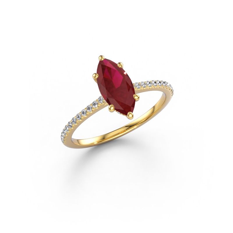 Engagement ring Sophie MRQ 585 gold ruby 10x5 mm