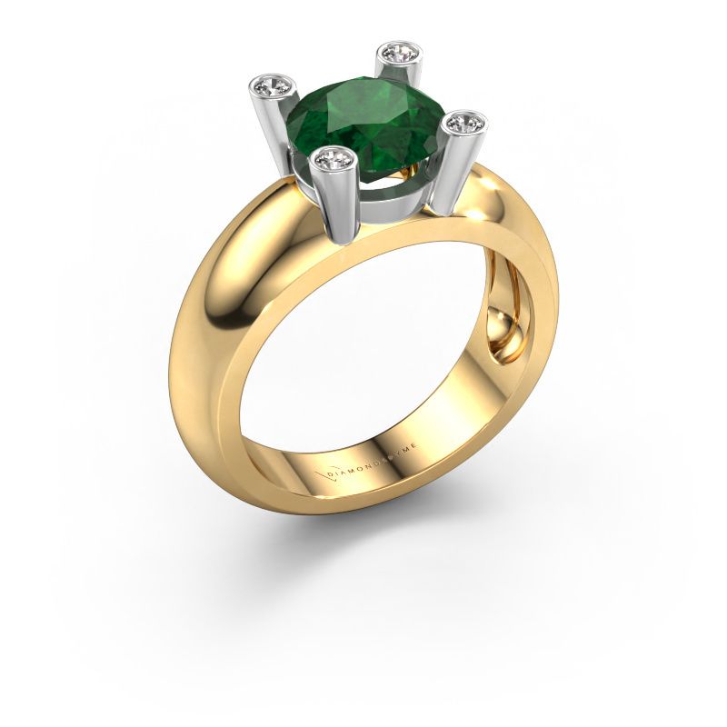 Ring Tamara RND 585 gold emerald 8 mm