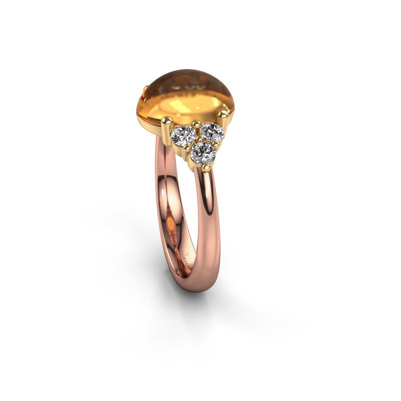 Afbeelding van Ring Clarice<br/>585 rosé goud<br/>Citrien 10x8 mm