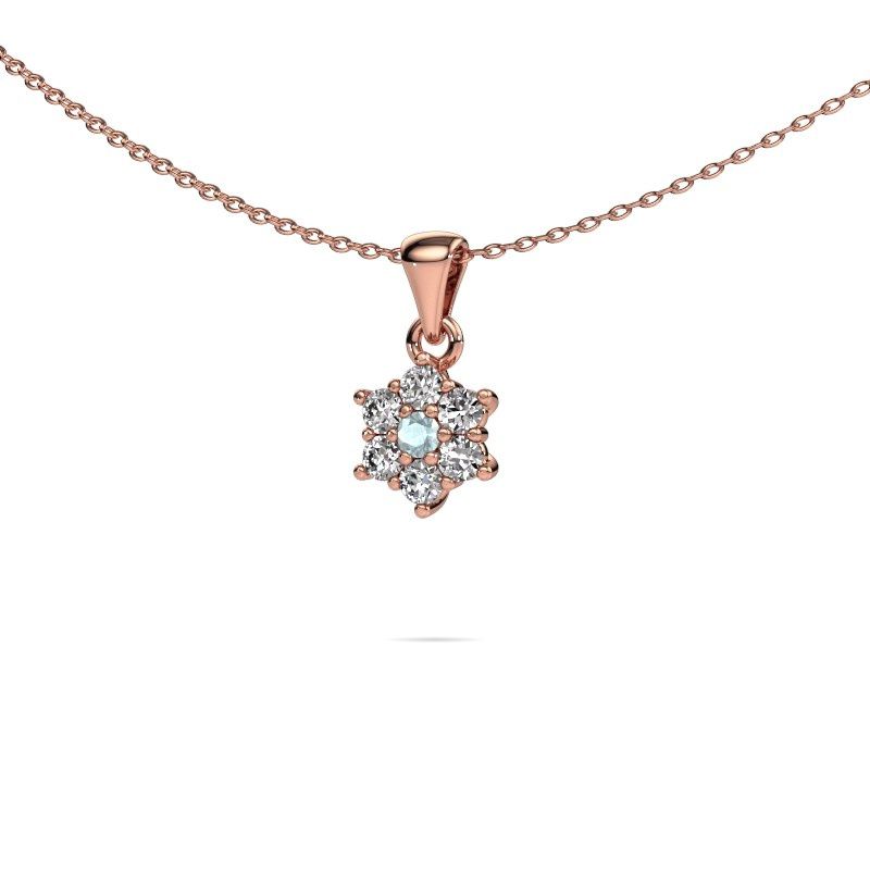 Anhänger Chantal 585 Roségold Aquamarin 2.4 mm