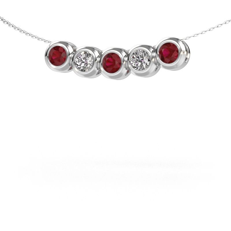 Collier Kim 5 585 or blanc rubis 4 mm