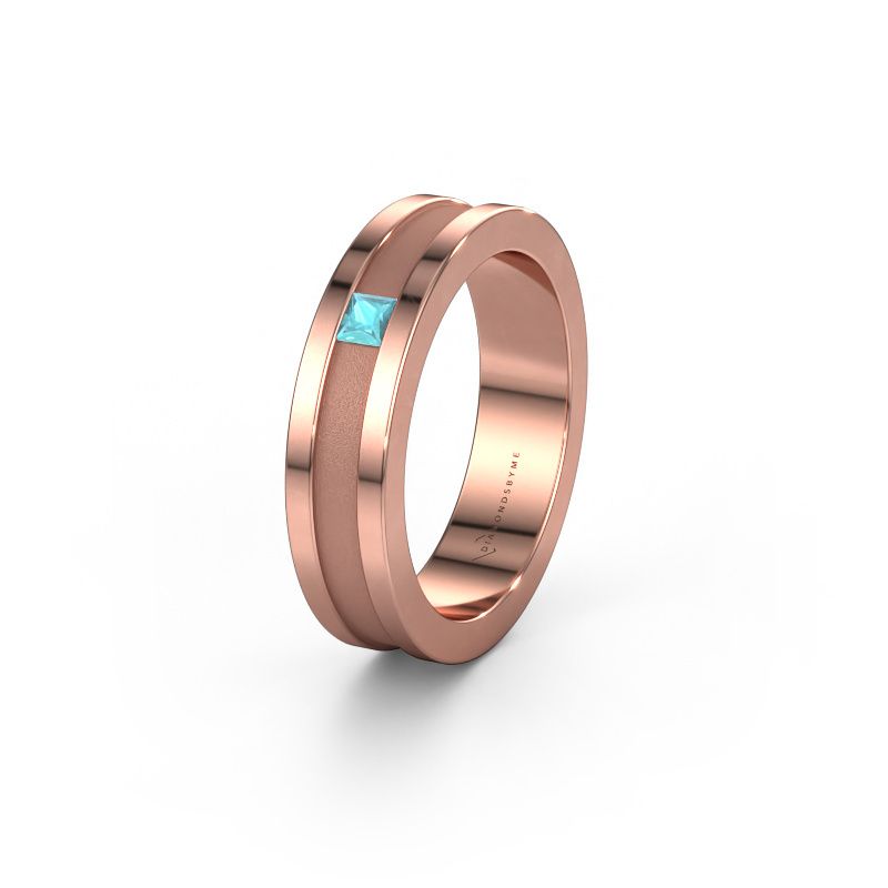 Wedding ring WH2001L 585 rose gold blue topaz ±5x2 mm