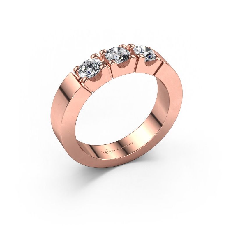 Bague Dana 3 585 or rose diamant synthétique 0.75 crt