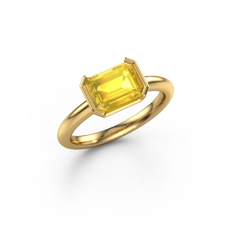 Engagement ring Tayler EME 585 gold yellow sapphire 8x6 mm