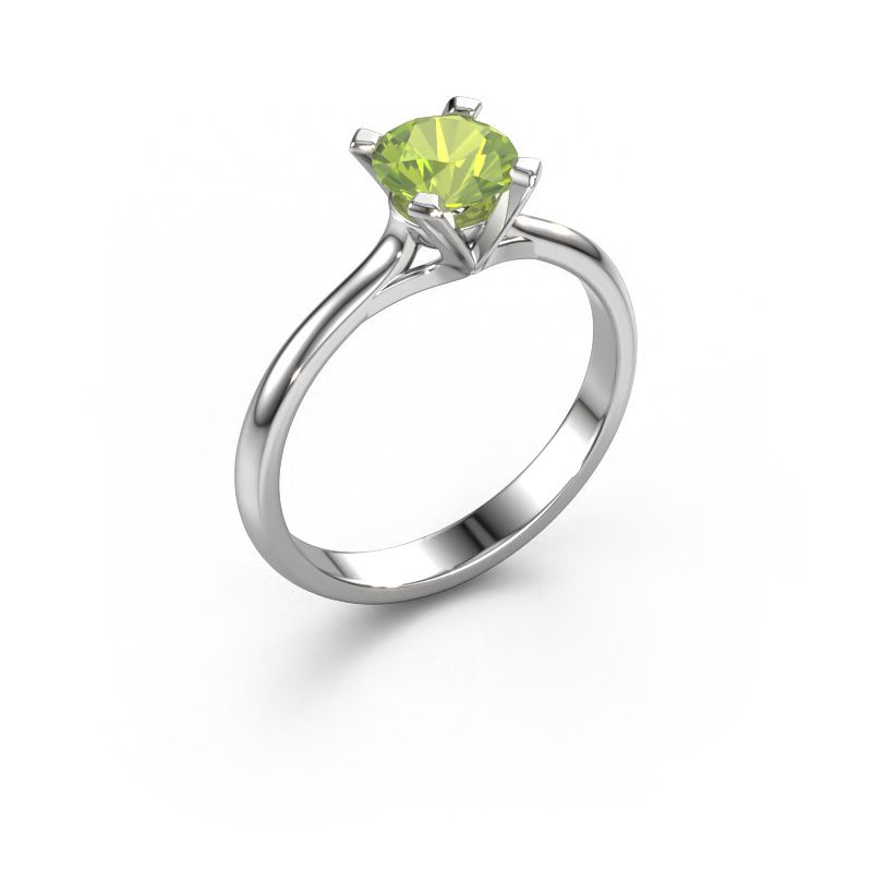 Engagement ring Isa 1 950 platinum peridot 5.7 mm