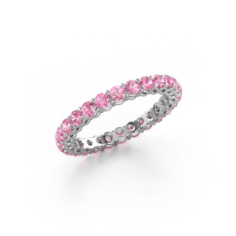 Aanschuifring Michelle full 2.4 585 witgoud roze saffier 2.4 mm