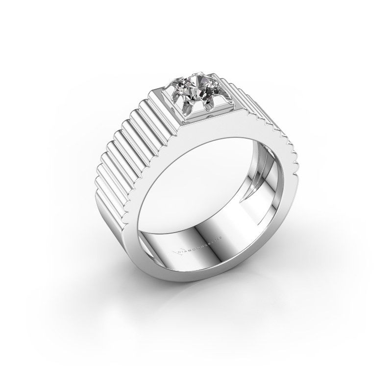 Image of Pinky ring elias<br/>585 white gold<br/>Zirconia 5 mm