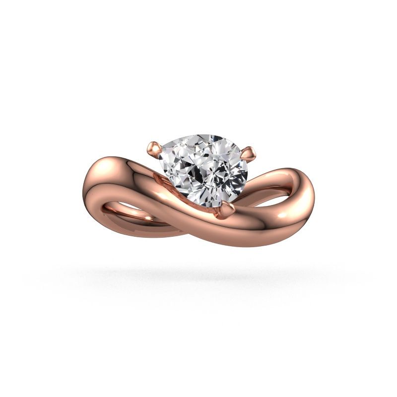 Verlovingsring Chloe PER 585 rosé goud zirkonia 8x6 mm