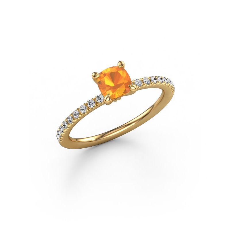 Engagement ring Crystal CUS 2 585 gold citrin 5 mm