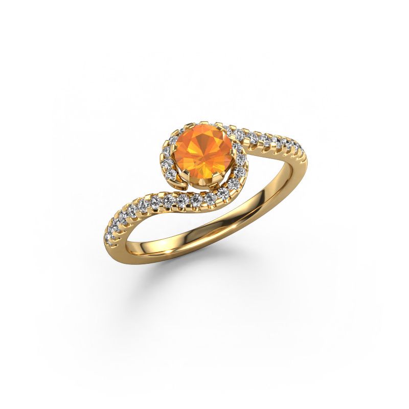 Engagement ring Elli 585 gold citrin 5 mm
