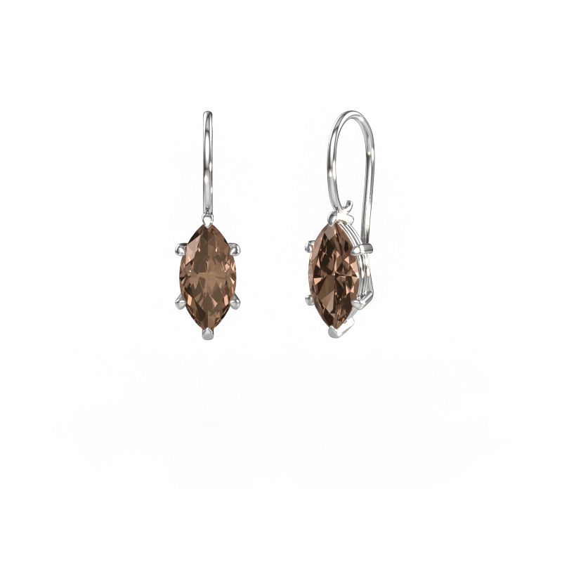 Drop earrings Cleo MRQ 585 white gold brown diamond 1.50 crt