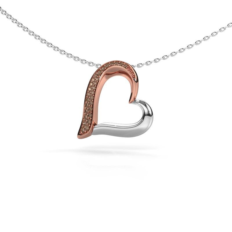 Kette Heart 1 585 Roségold Braun Diamant 0.134 crt