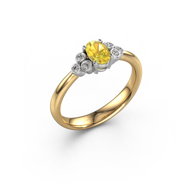 Engagement ring Lucy 1 585 gold yellow sapphire 6x4 mm