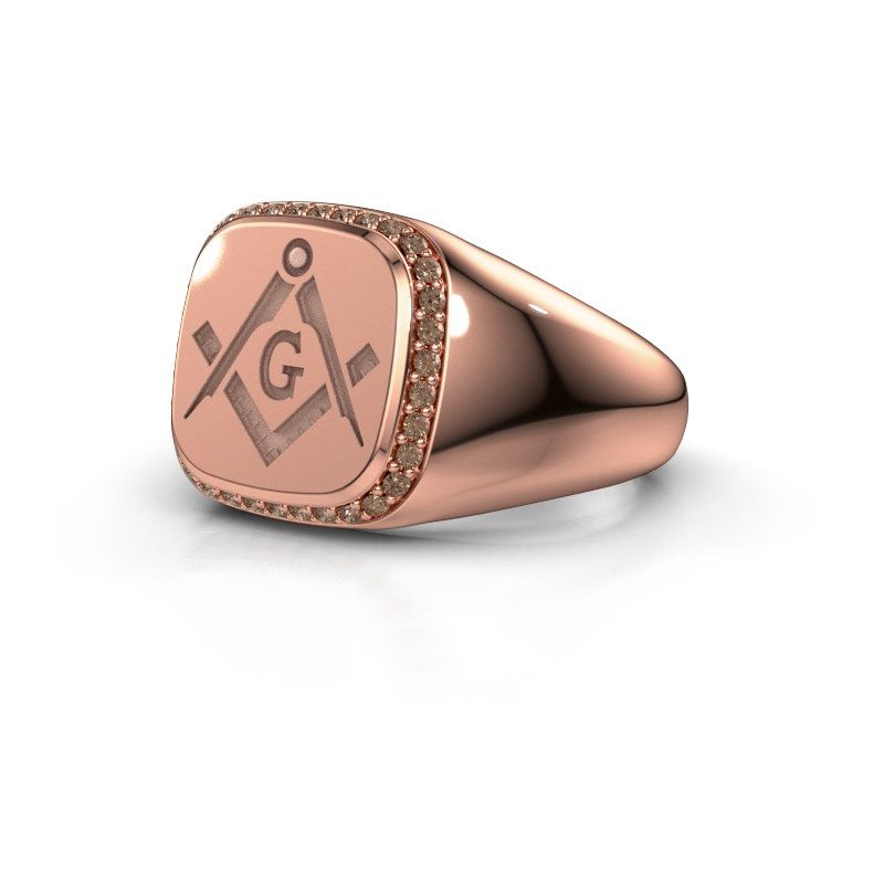 Image of Men's ring Johan<br/>585 rose gold<br/>Brown diamond 0.255 crt