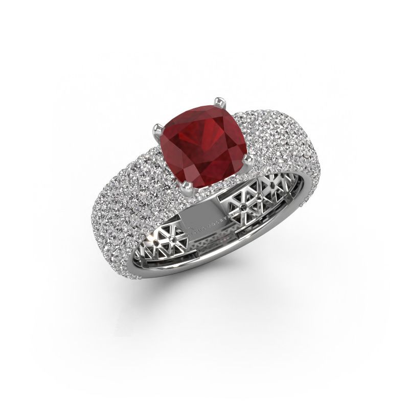 Engagement ring Darcy 950 platinum ruby 7 mm