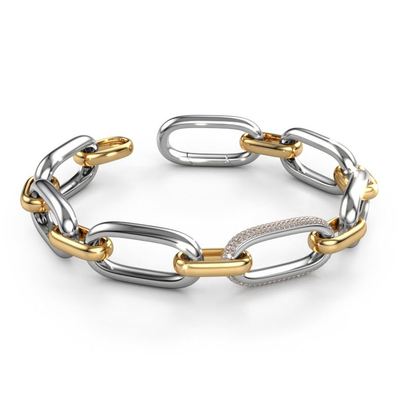 Link link bracelet Harmony 2 15 585 white gold brown diamond