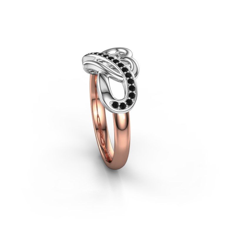 Image of Ring Yael 585 rose gold black diamond 0.176 crt