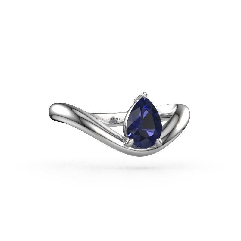 Engagement ring Femke PER 950 platinum sapphire 7x5 mm