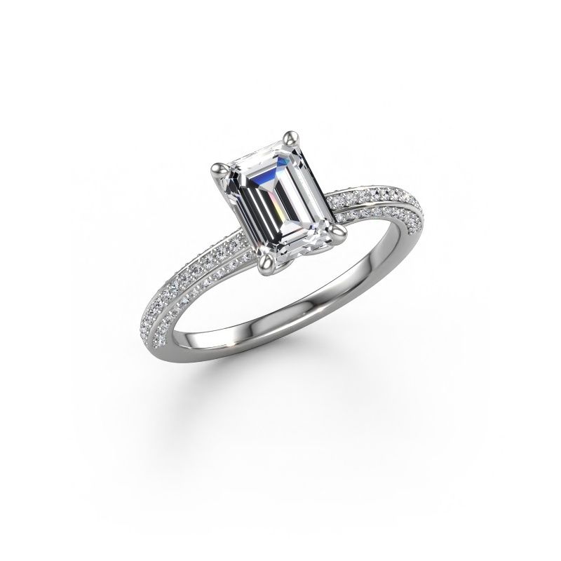Verlovingsring Elenore eme 585 witgoud diamant 1.50 crt