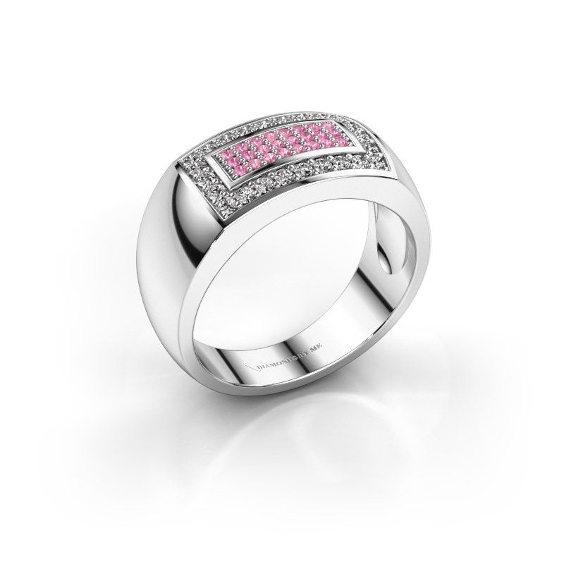 Image de Bague pour homme Lorenzo<br/>950 platine<br/>Saphir rose 1.1 mm