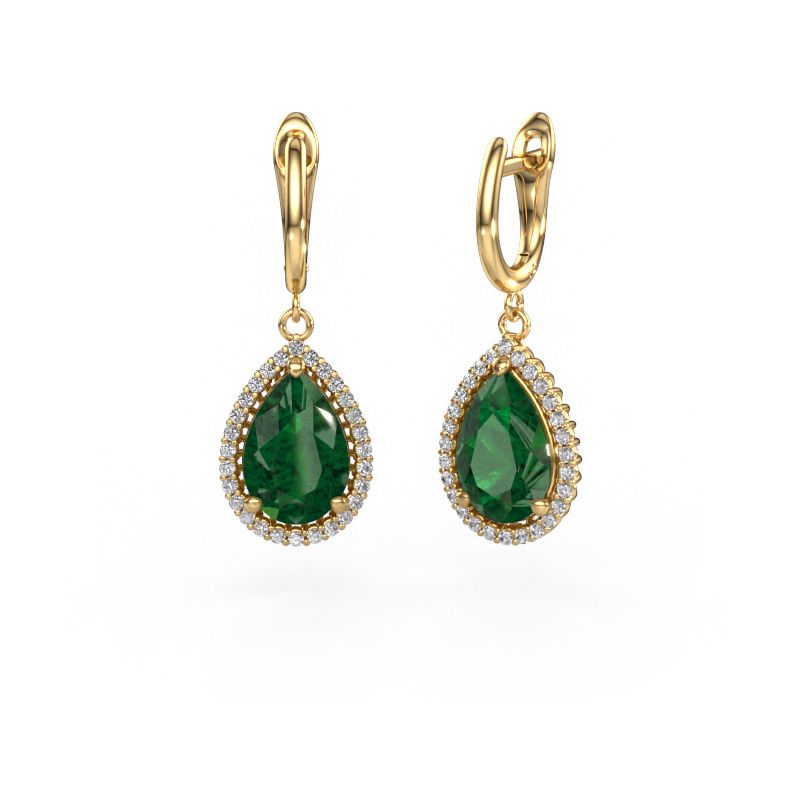 Ohrhänger Tilly per 3 585 Gold Smaragd 12x8 mm