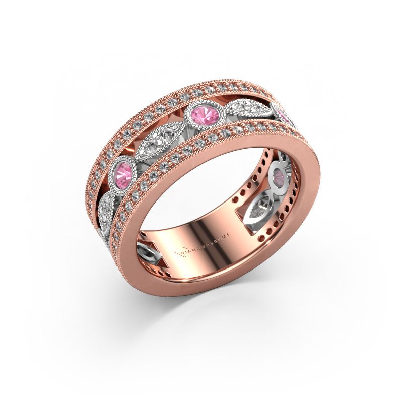 Bague Jessica 585 or rose saphir rose 2.5 mm