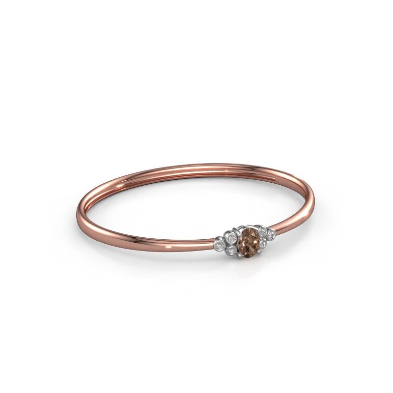 Bracelet jonc Lucy 585 or rose diamant brun 1.22 crt