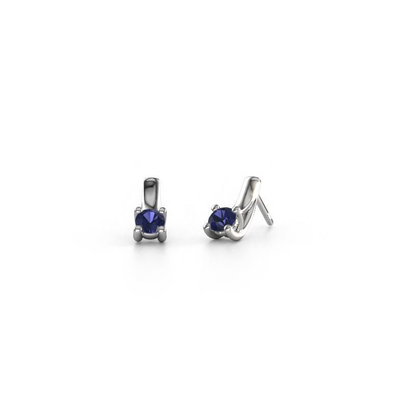 Oorbellen Mia 1 950 platina saffier 4.2 mm