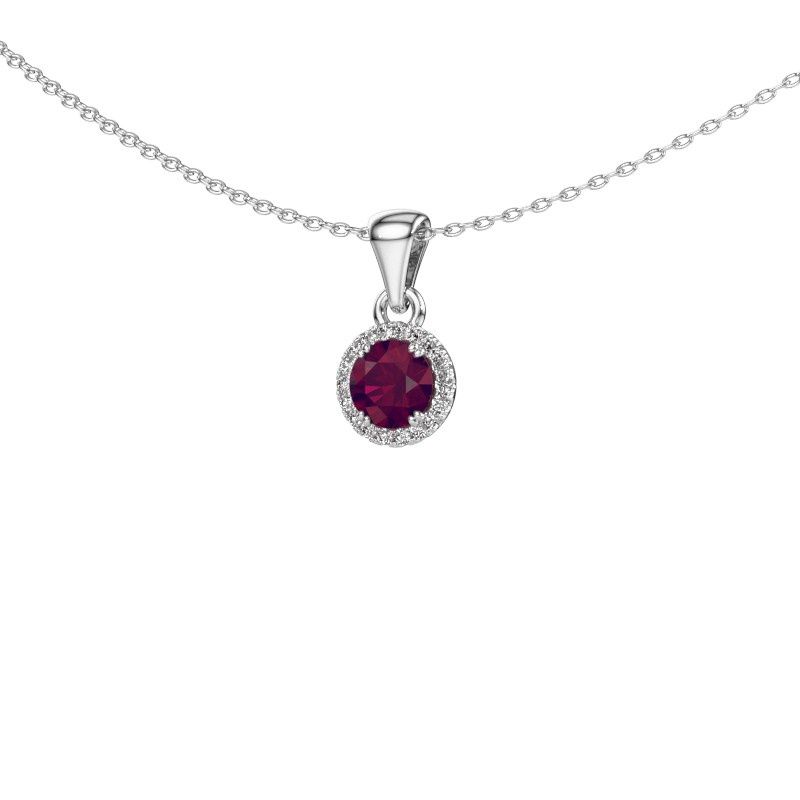 Pendant Seline rnd 585 white gold rhodolite 4.7 mm