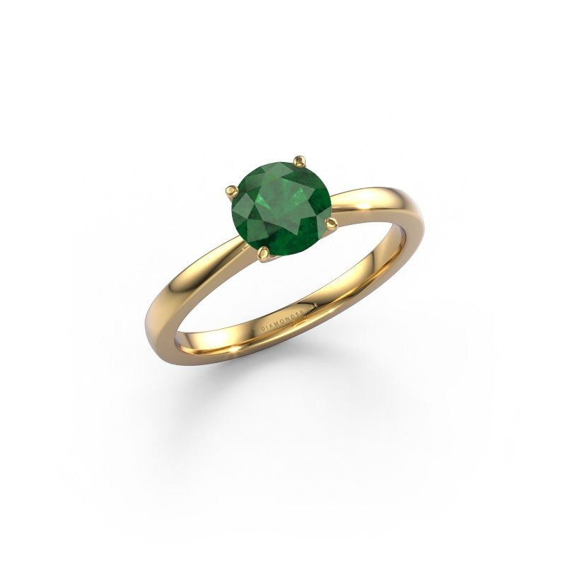 Engagement ring Kitty 585 gold emerald 6.2 mm