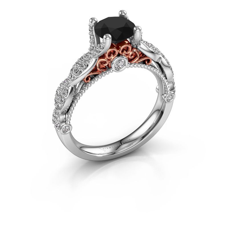 Afbeelding van Verlovingsring Chantelle<br/>585 witgoud<br/>zwarte diamant 1.699 crt
