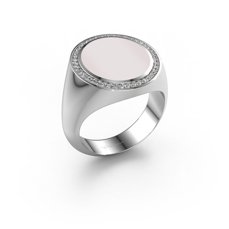 Chevalière Adam 5 950 platine nicolo rouge 15x13 mm
