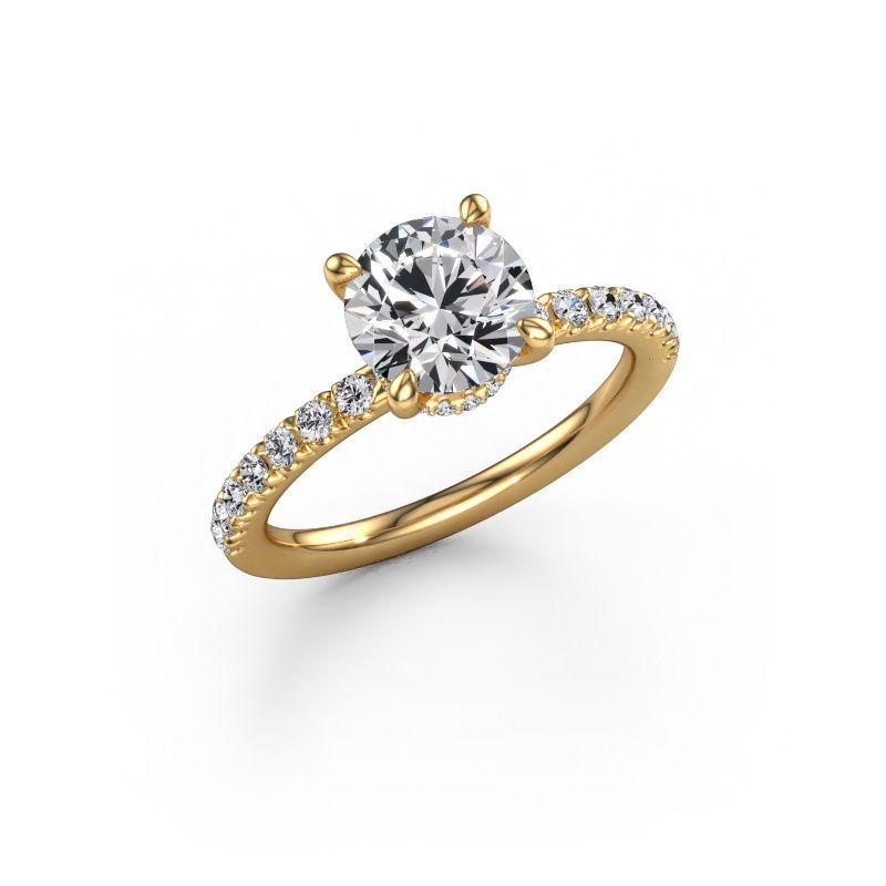 Engagement ring Crystal rnd 4 EXPRESS 585 gold lab grown diamond 1.87 crt