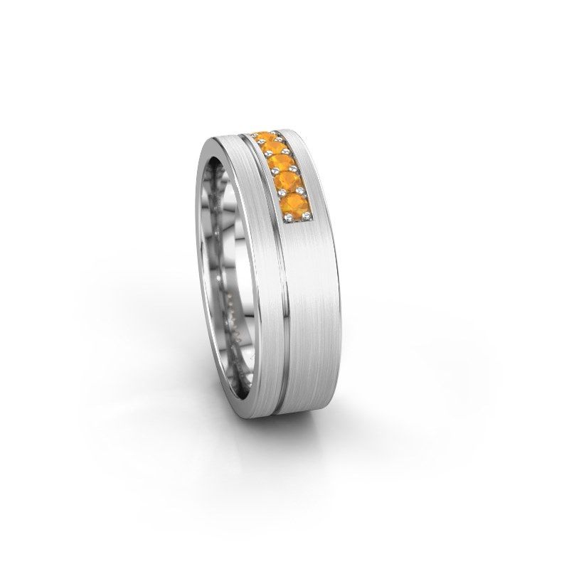 Image of Wedding ring WH0312L16AM<br/>950 platinum ±6x1.7 mm<br/>Citrin
