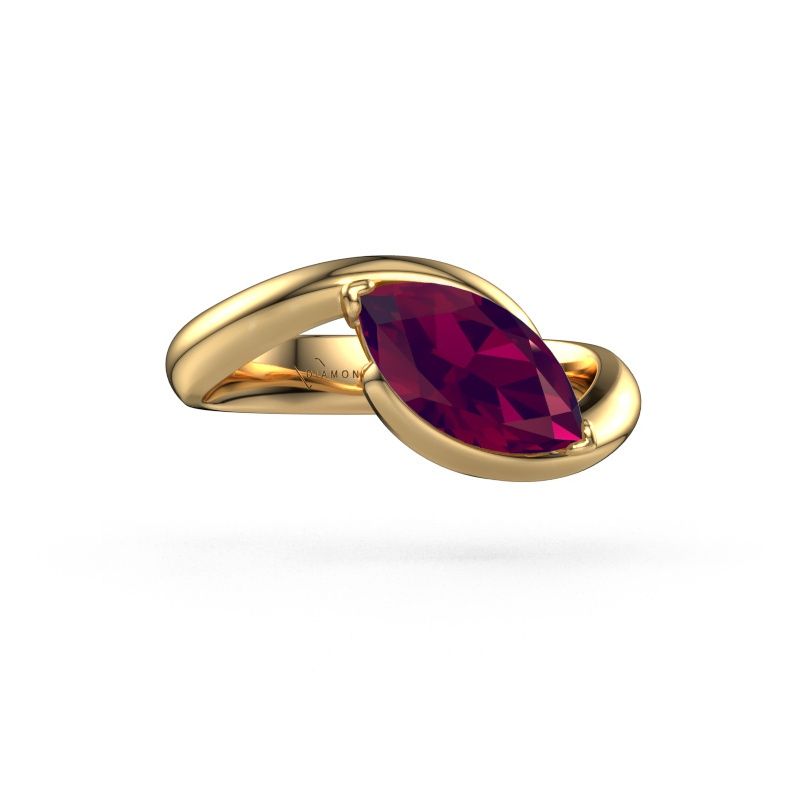 Verlovingsring Aida MRQ 585 goud rhodoliet 11x5.5 mm