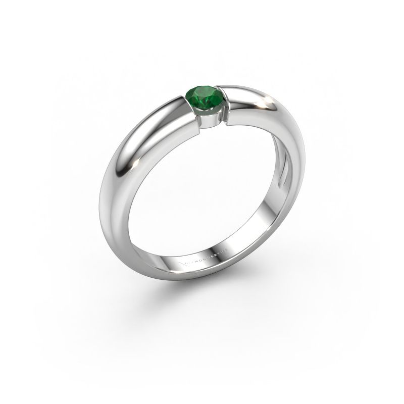 Verlobungsring Amelia 950 Platin Smaragd 3.4 mm